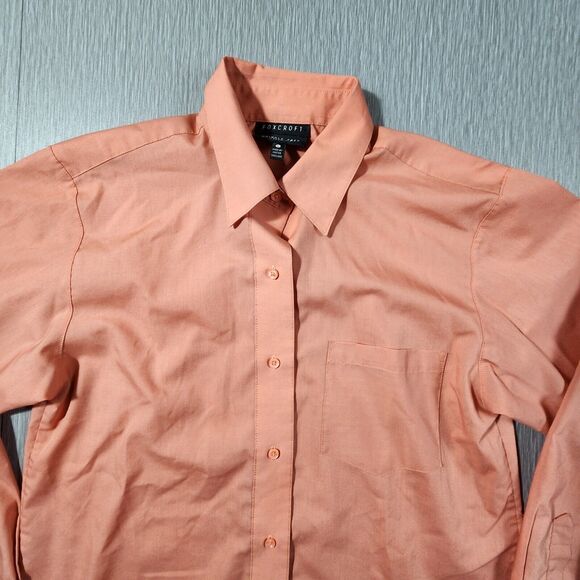 Foxcroft Wrinkle Free Classic Fit Button Up Shirt Salmon Women's Size 6 - Picture 5 of 10